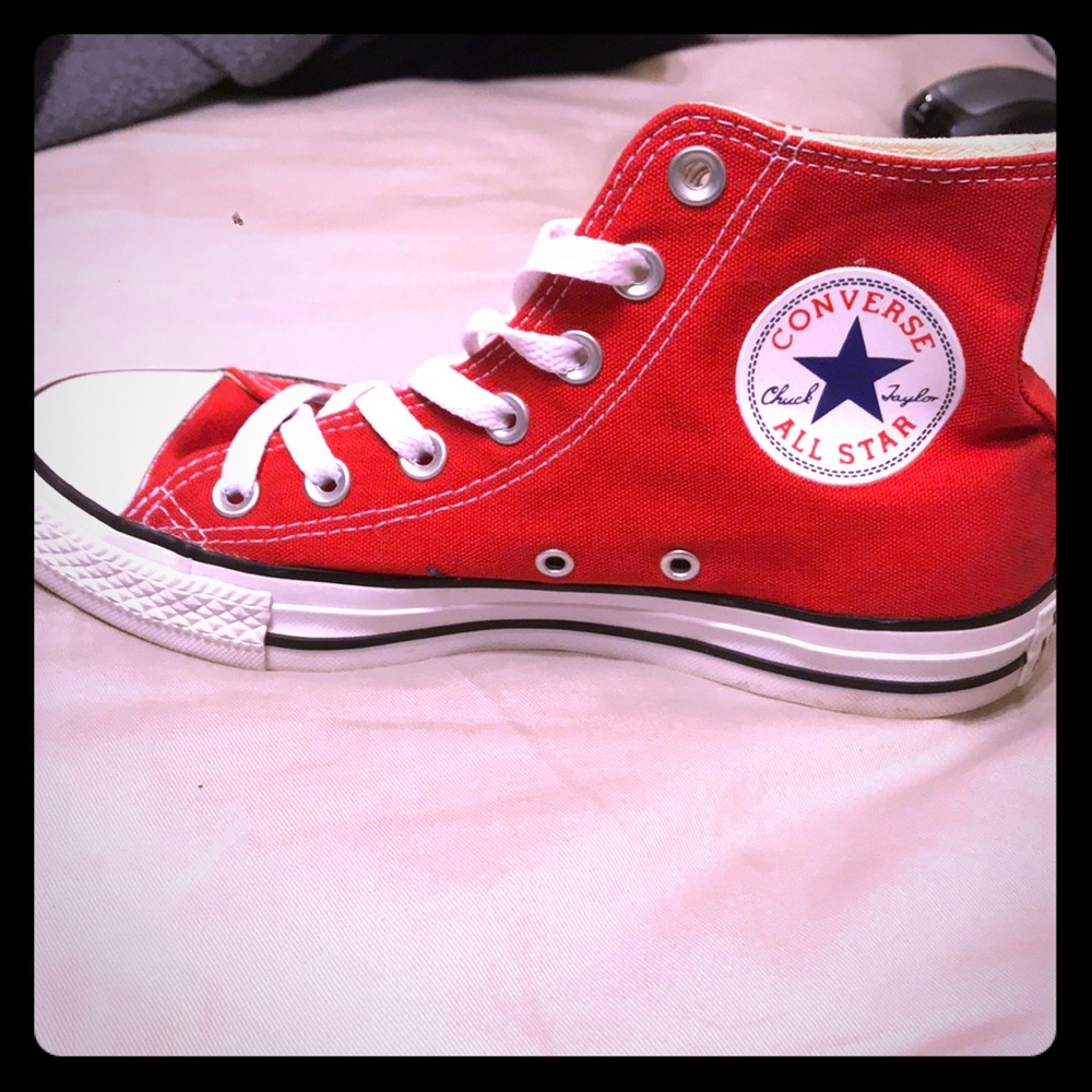Converse red high tops